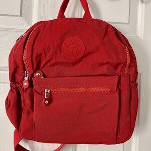 New Nylon Red Backpack with Front Pockets